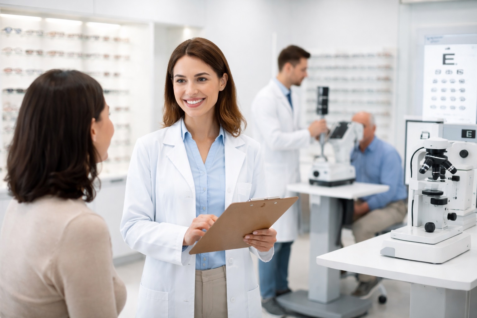 Clinical eye care consultation at SeeCure Vision Center